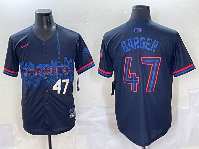 Men 2025 Toronto Blue Jays #47 Barger Black Joint Name Nike MLB Jersey style 2->toronto blue jays->MLB Jersey